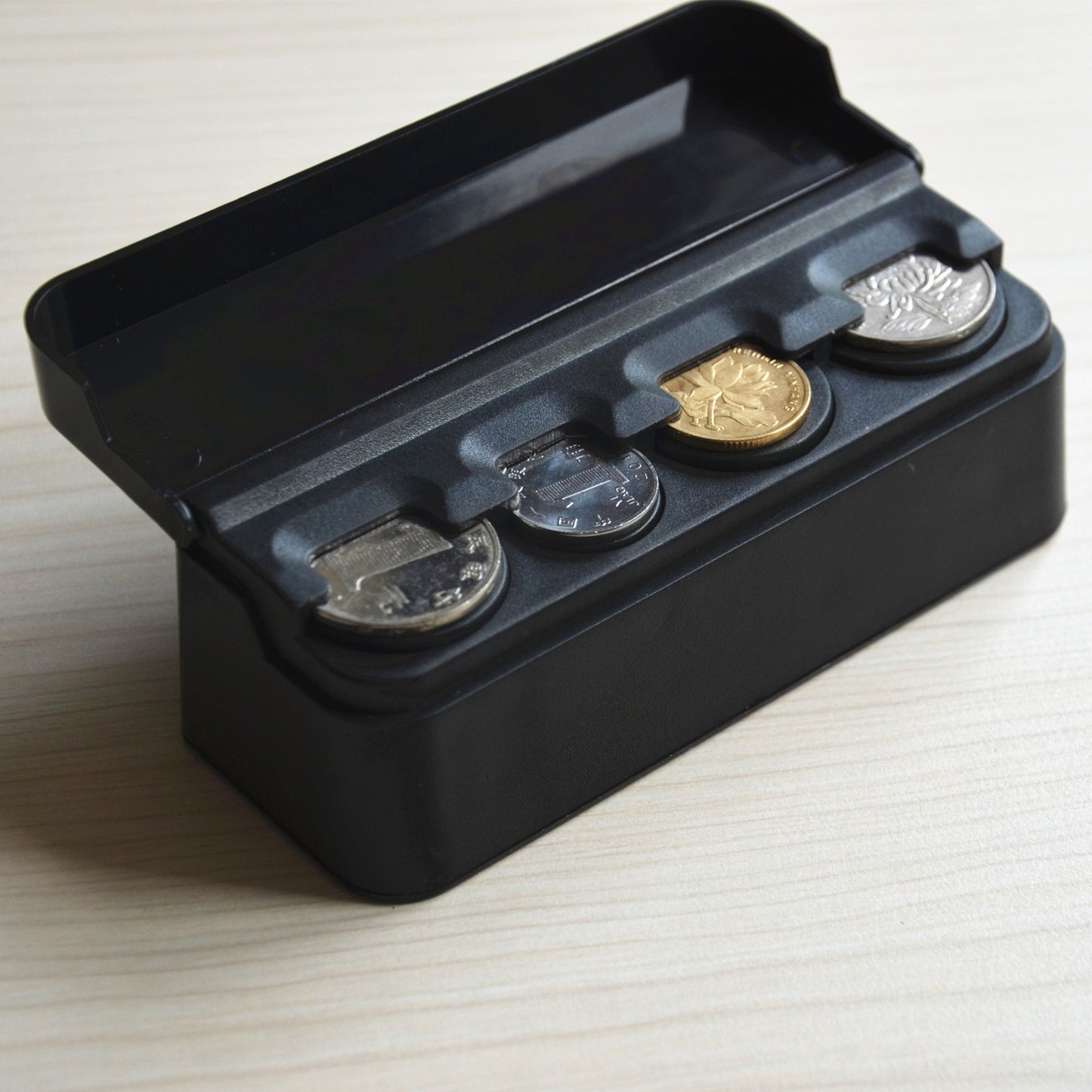Car Auto Interior Coin Storage Case Box Holder Container Organizer Tools Black