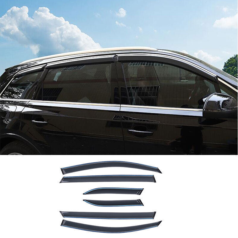 for Audi Q7 2020-2023 Window Visor Vent Shade Sun Rain Guard Deflector Cover 6Pc