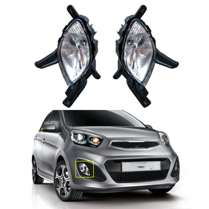 2-piece set of for Kia Picanto Morning 2011 - 2015 front bumper fog lights (left and right)