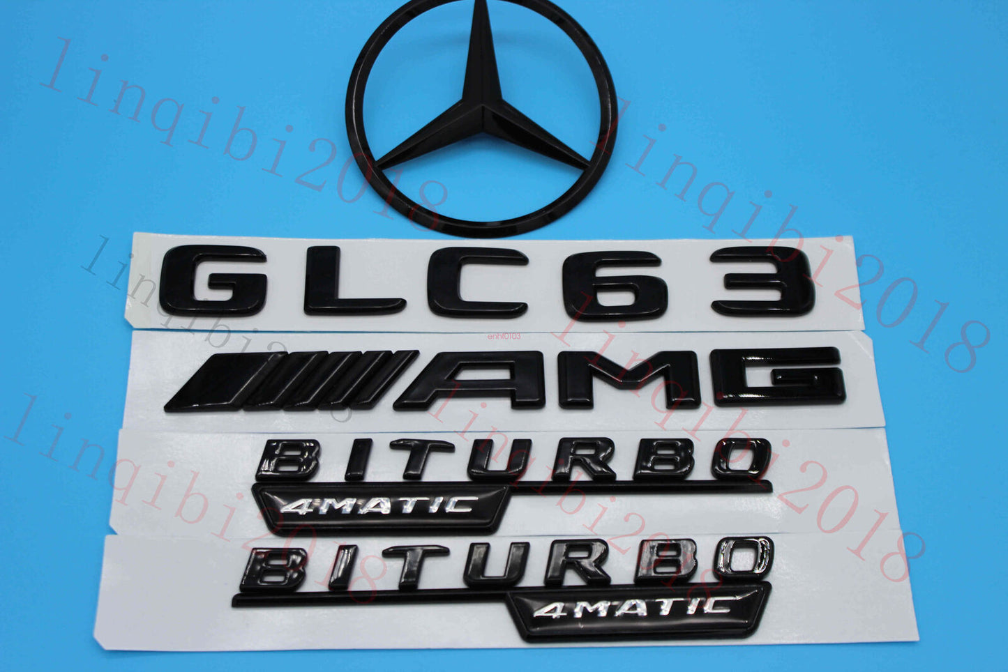 1Set GLC63 AMG Trunk Logo Sticker Decal Emblem Badge for Mercedes-Benz GLC63