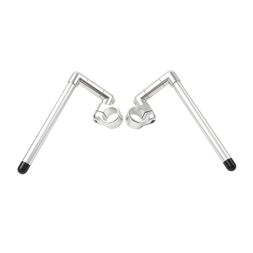 48MM Cafe Racer Bars 7/8 Universal Clip-On Handlebar Fork Tube Silver