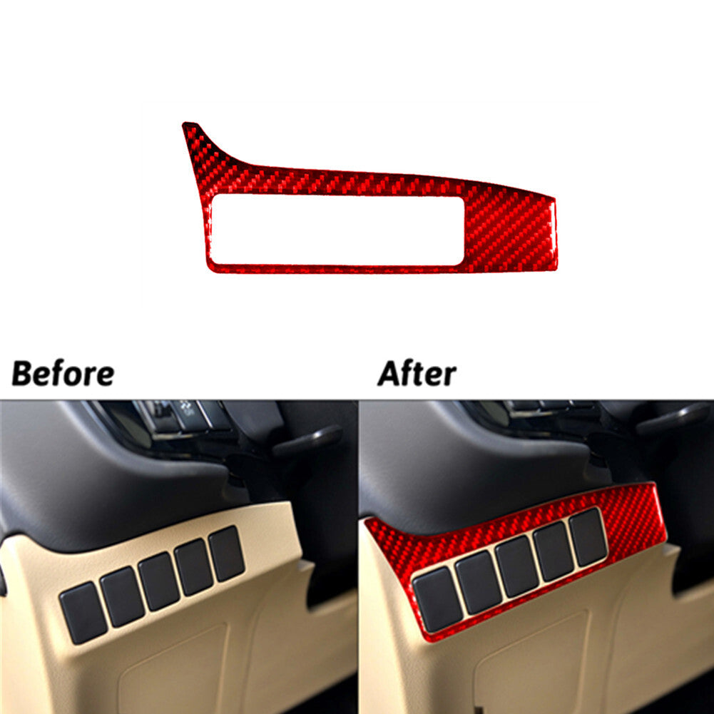 Red Carbon Fiber Driver Side Buttons Cover Trim for Mitsubishi Outlander 2014-16