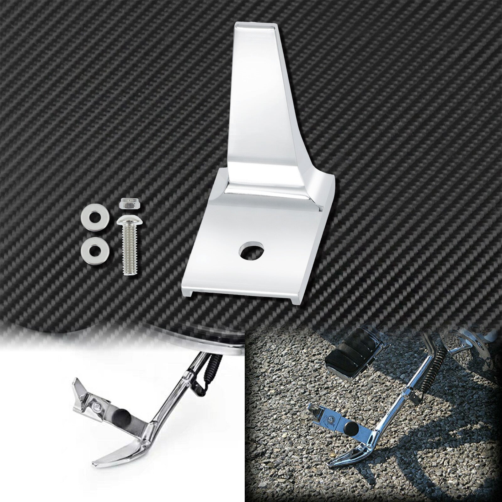 Motorcycle Chrome Stand Kickstand Extension Fit for Harley Softail Fat Boy 07-17