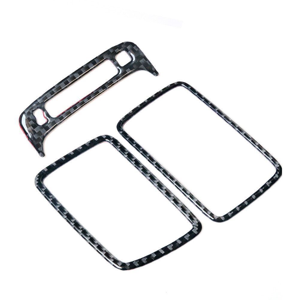 3X Carbon Fiber for Co -pilot Air Vent Outlet Trim Cover for Honda for Civic Coupe 13-15
