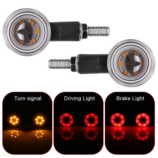 2X Amber/Red Bullet Motorcycle LED Turn Signal Blinker Brake Running Light Lamp