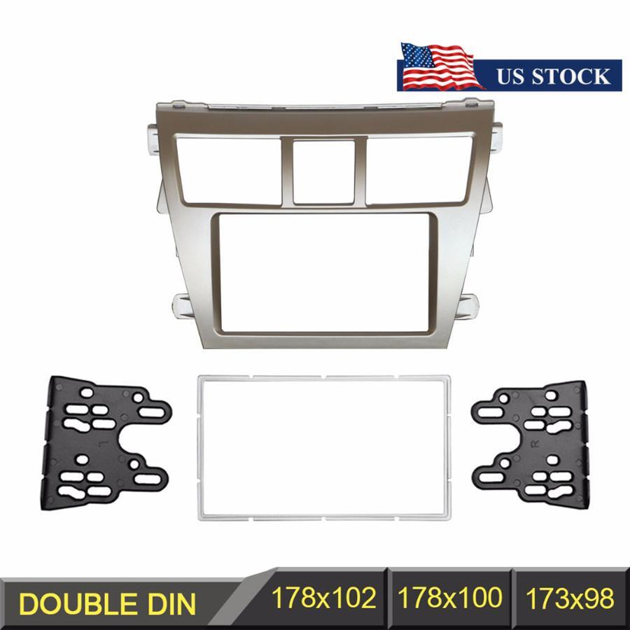 2DIN New Car CD/DVD Frame Facia Trim for Toyota Vios Yaris Sedan Belta 2007-2012