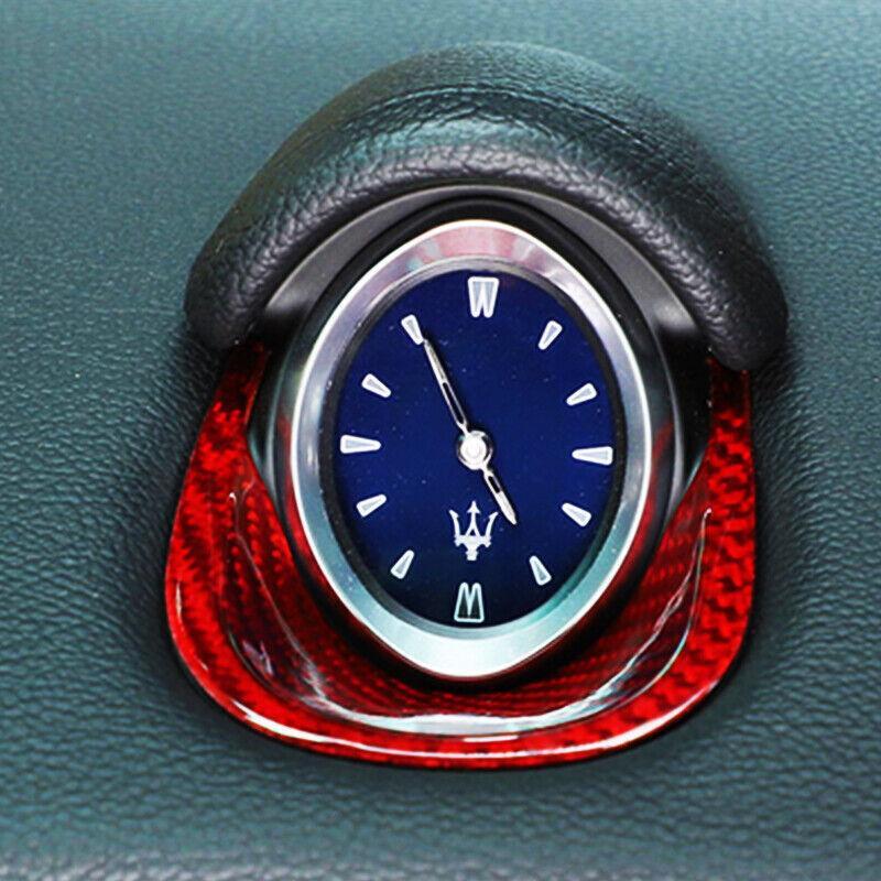 Red Carbon Fiber for Maserati Ghibli 2014-2022 Dashboard Clock Panel Decor Trim