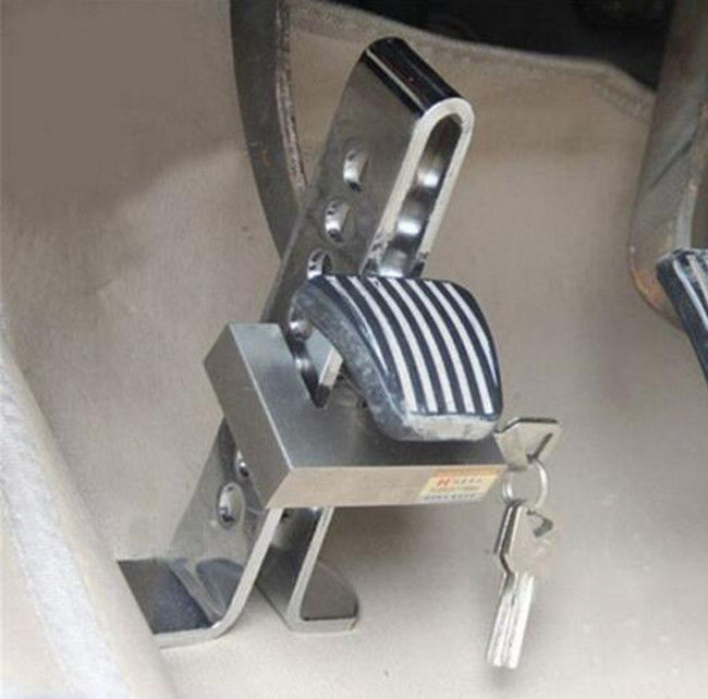 Universal Car Steel Anti-Theft Security Supplies Device Clutch Brake Lock Chrome