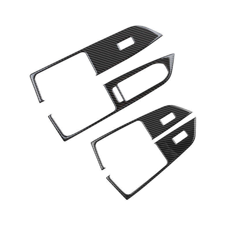 4Pcs Carbon Fiber Interior Window Control Cover Trim for VW for Golf 8 MK8 GTI 2021