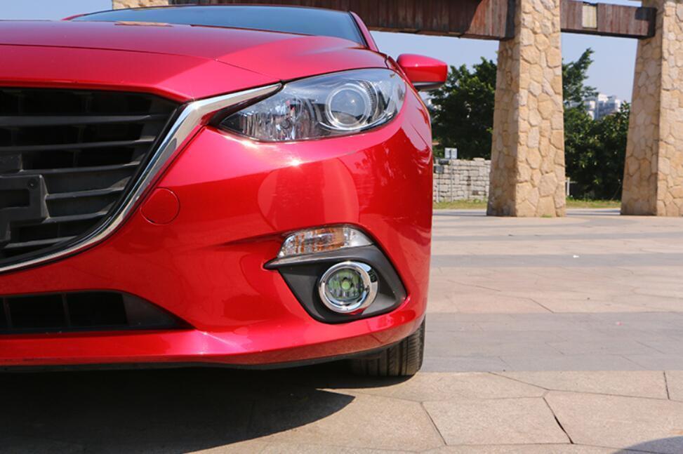 Chrome Front Fog Light Lamp Cover Trim Ring Molding for Mazda 3 2014-2016