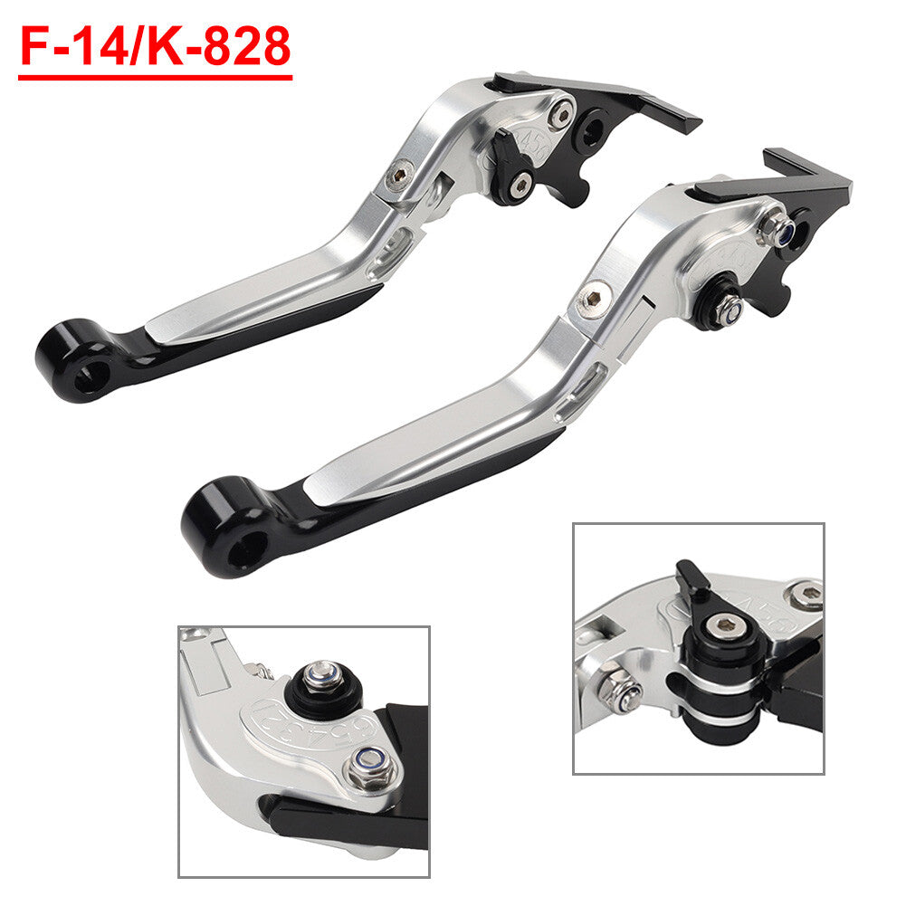 CNC Folding Extendable Brake Clutch Levers for Kawasaki Z1000 ZX9R ZX6R Silver