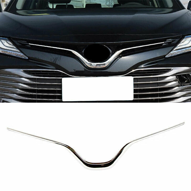 Chrome Steel U-style Front Center Grille Cover Trim for Toyota for Camry 2018-2020