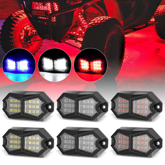 6 Pods LED Rock Underbody Lights Lamp for Jeep Offroad Truck ATV UTV Boat