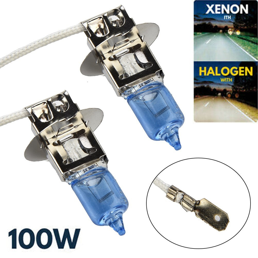 Fog Light Car Bulb 100W 12v H3 Halogen Headlight Lamps Spotlight White