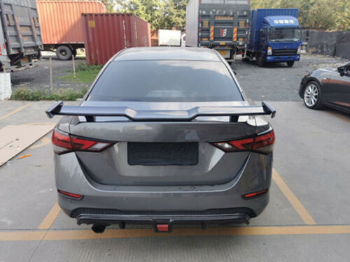 for Nissan Sylphy Sentra 2020-2023 Black Sport Rear Trunk Spoiler Wing Flap Trim