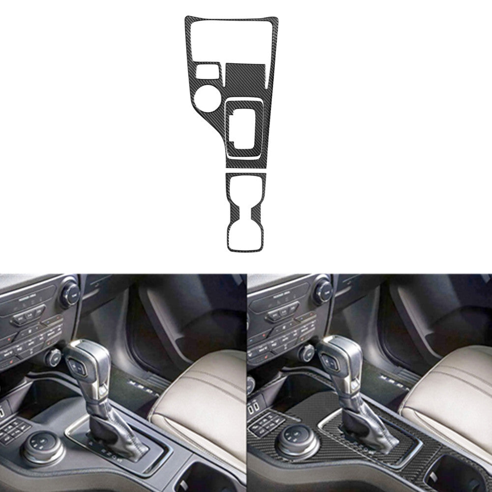 Carbon Fiber Gear Shift & Cup Holder Panel Cover Trim for Ford Ranger 2019-2022