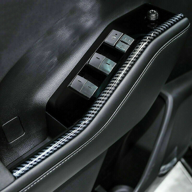 Carbon Fiber Inner Door Panel Trim Strips Cover for Toyota Highlander 2020-2023