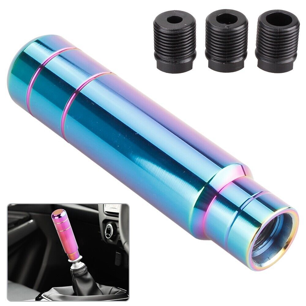 Neo Chrome Universal Aluminum Manual Car Gear Shift Knob Shifter Lever
