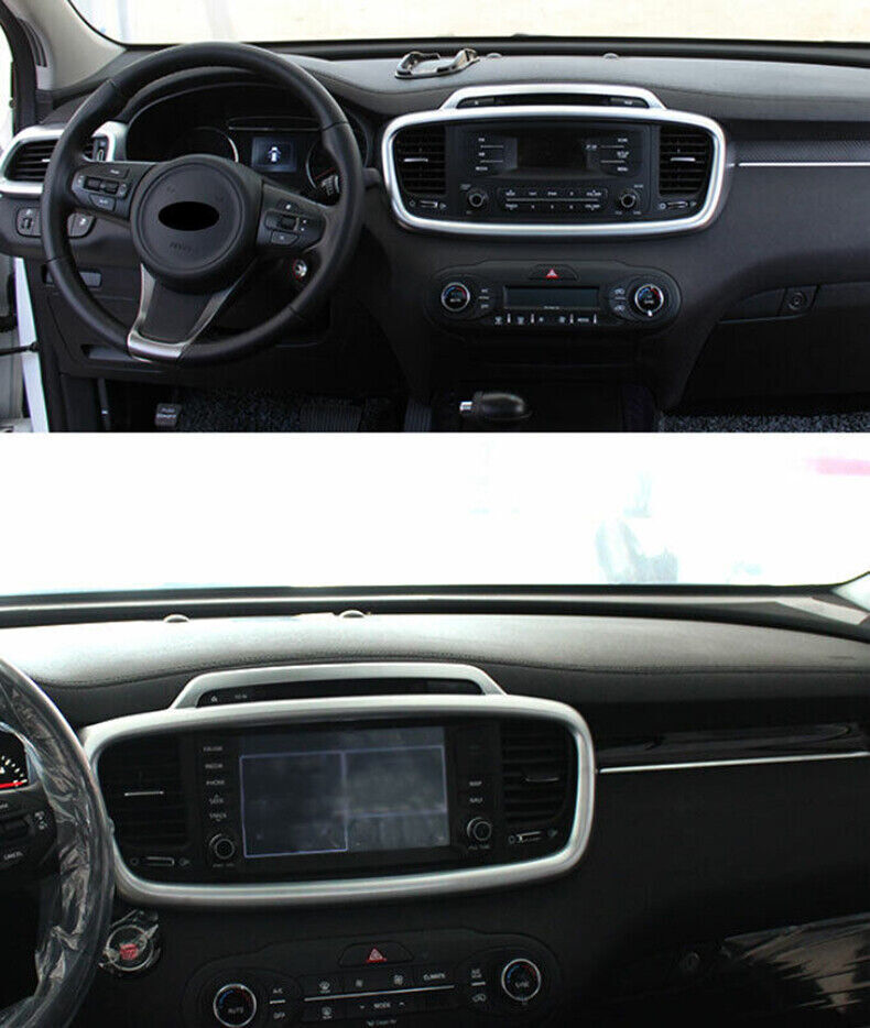 for Kia Sorento 2016-2020 Silver ABS Central Console Navigation Gps Frame Trim