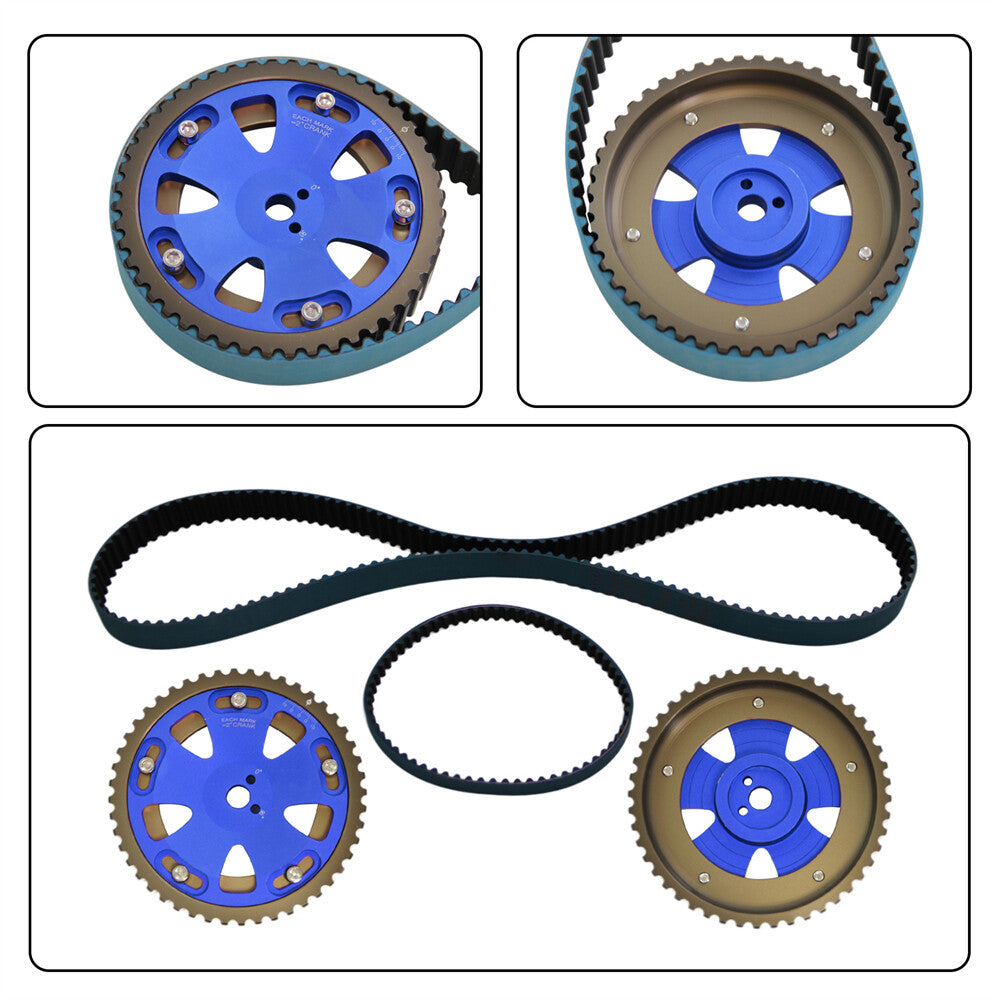 Cam Gear For Lancer EVO 1-9 Eclipse 4G63 Blue + Racing Timing Belt + Balance