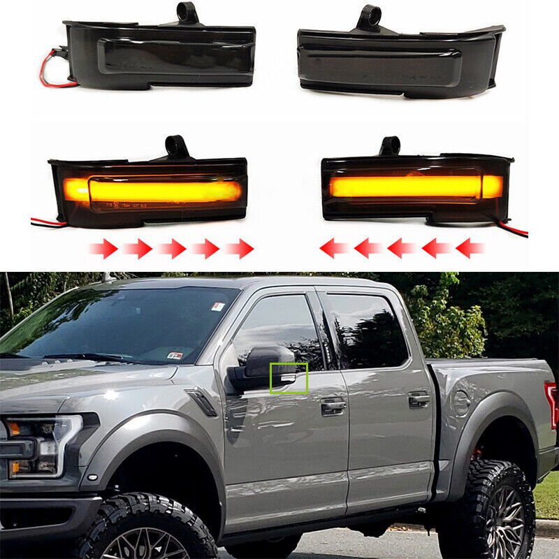 2-pack of LED dynamic side mirror turn signals for Ford F-150 2015-2020