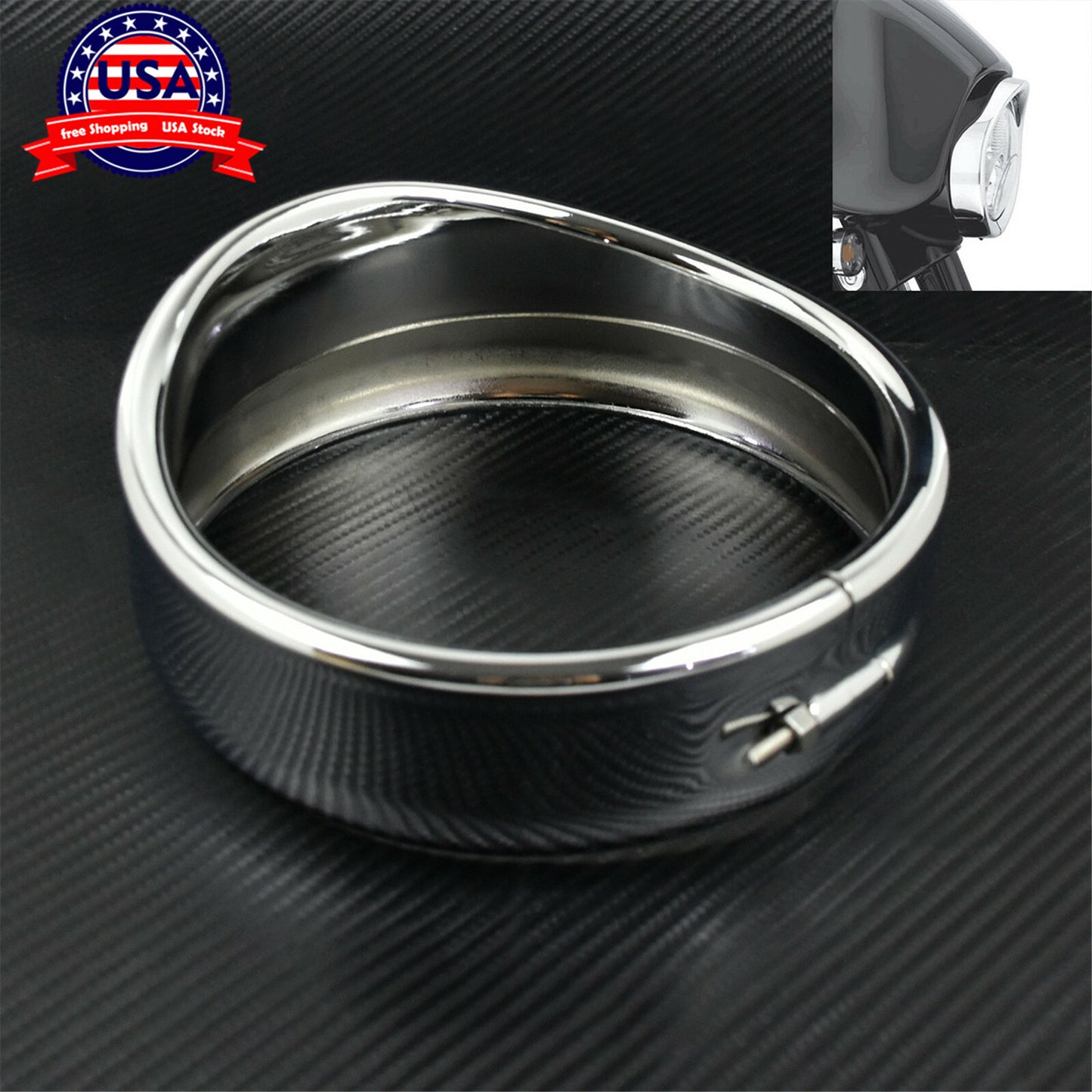 5.75 Headlight Bezel Trim Ring Cover Fit for Harley Sportster 883 1200 04-22