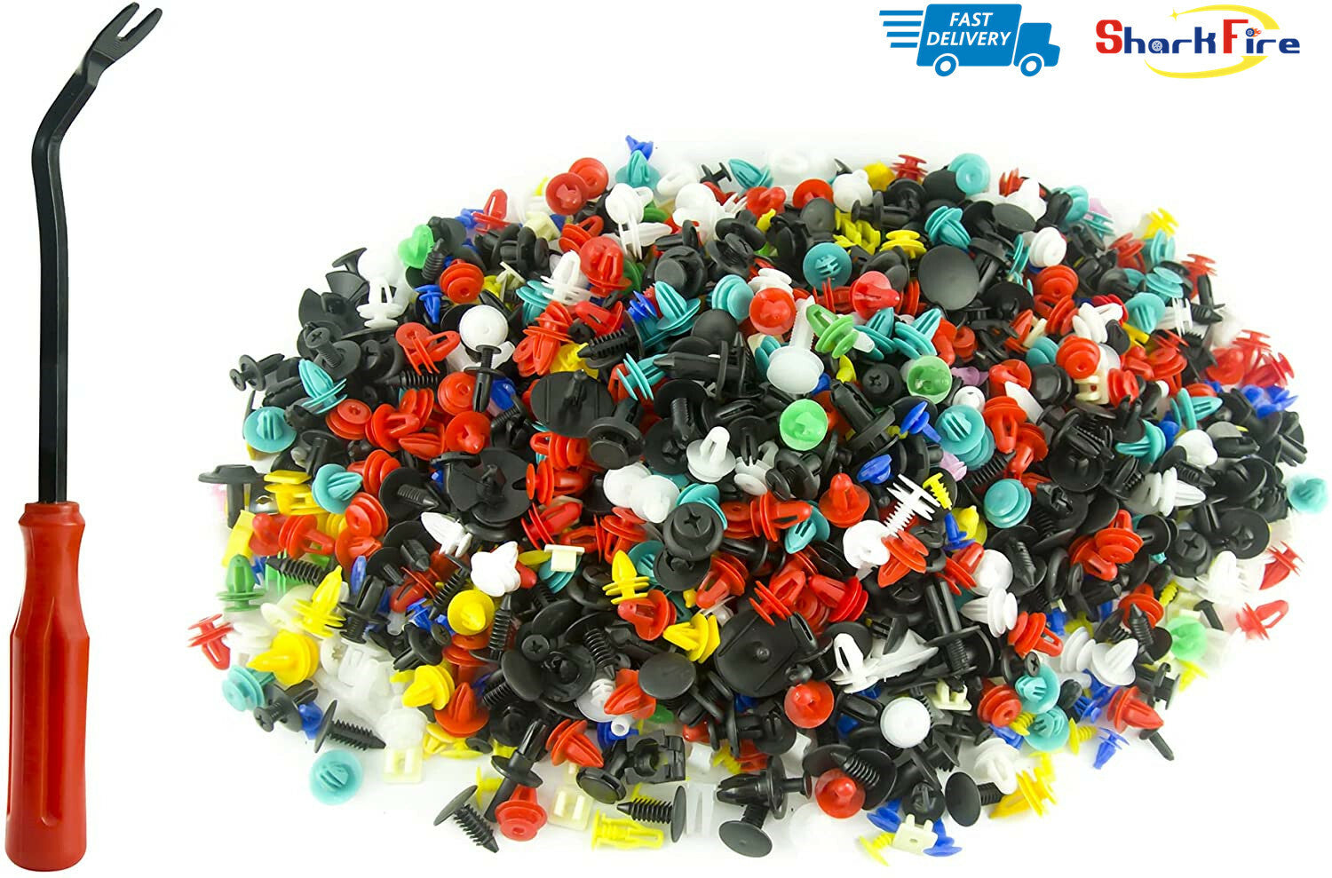 500 Automatic Plastic Clip Hybrid Car Push-Fit Clip with Fastener Removal Tool
