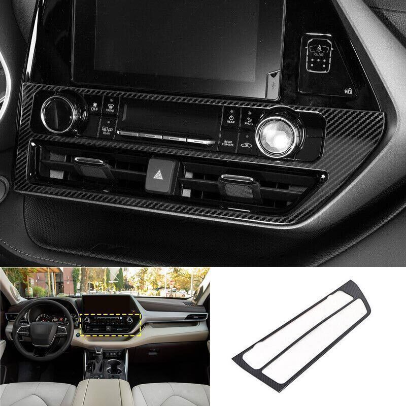 for Toyota Highlander 20-2024 Console Navigation Frame Cover Trim Carbon Fiber