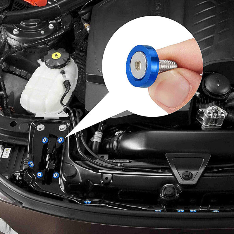 20pcs Blue Aluminum Fender Bumper Washer M6 Bolt Engine Bay Dress Up Kit