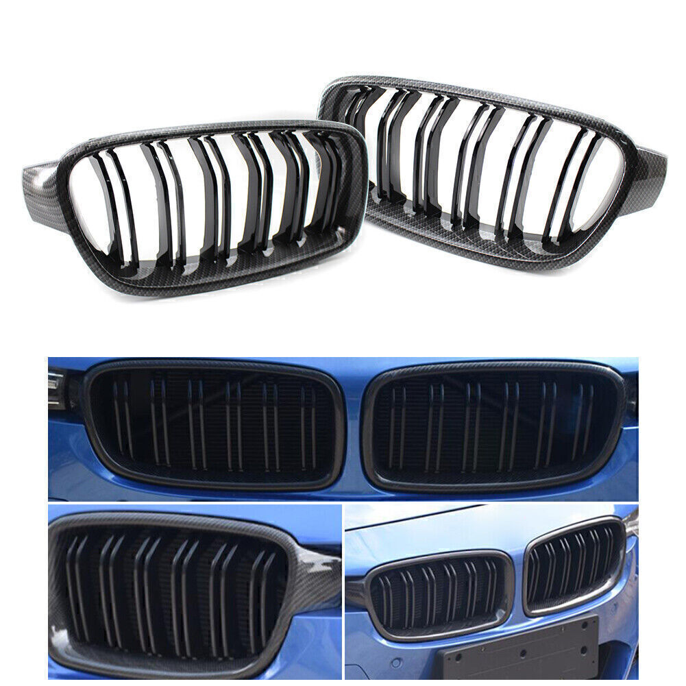 Front Frame Grille Grill M3 Style Fit for BMW 3 Series F30 31 12-18 Carbon Black