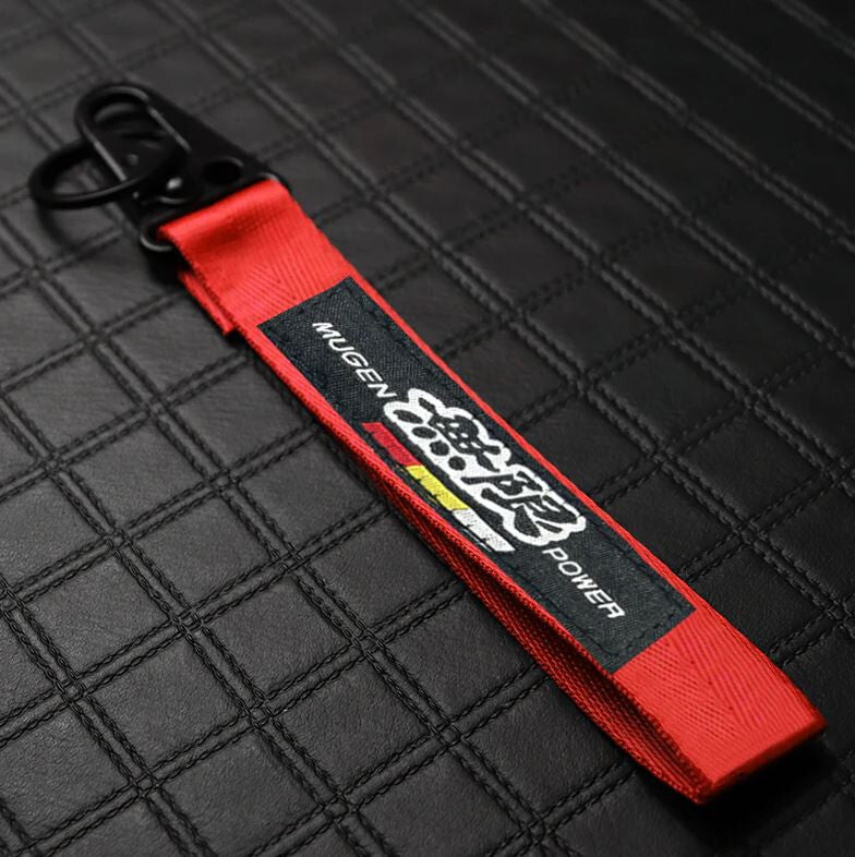 Car keychain metal key ring badge lanyard red and black Mugan for Honda for Acura