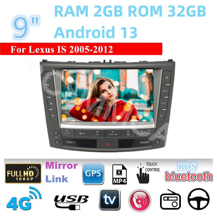 For Apple Carplay Car Stereo Radio GPS BT Fit for Lexus IS250 IS350 2005-2012