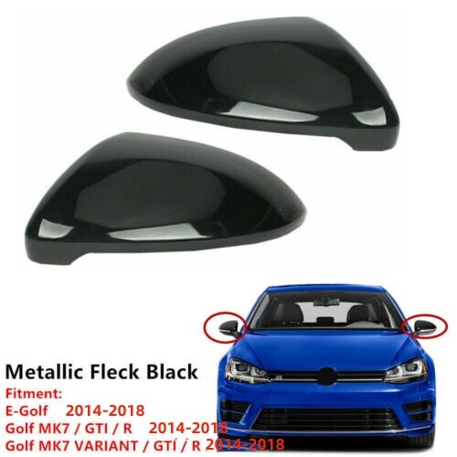 Direct Replacement Gloss Black Mirror Cover Caps For 14-2018 for VW for Golf GTI MK7 New