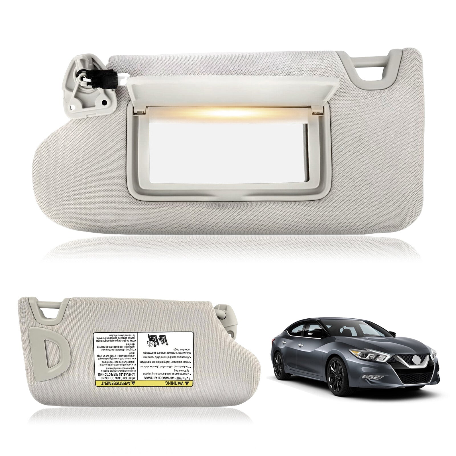 1PC Left Side Sun Visor w/ Lamp For 2016-2021 for Nissan Maxima New 964019DE0A