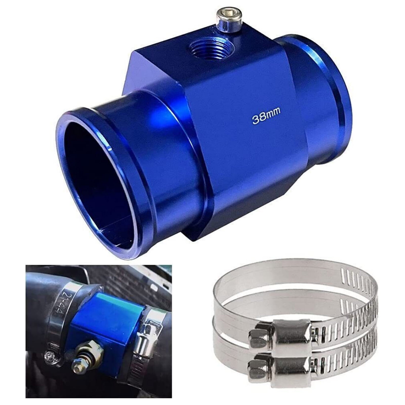 1 PC 38mm Water Temp Temperature Joint Pipe Sensor Gauge Radiator Hose Adapter
