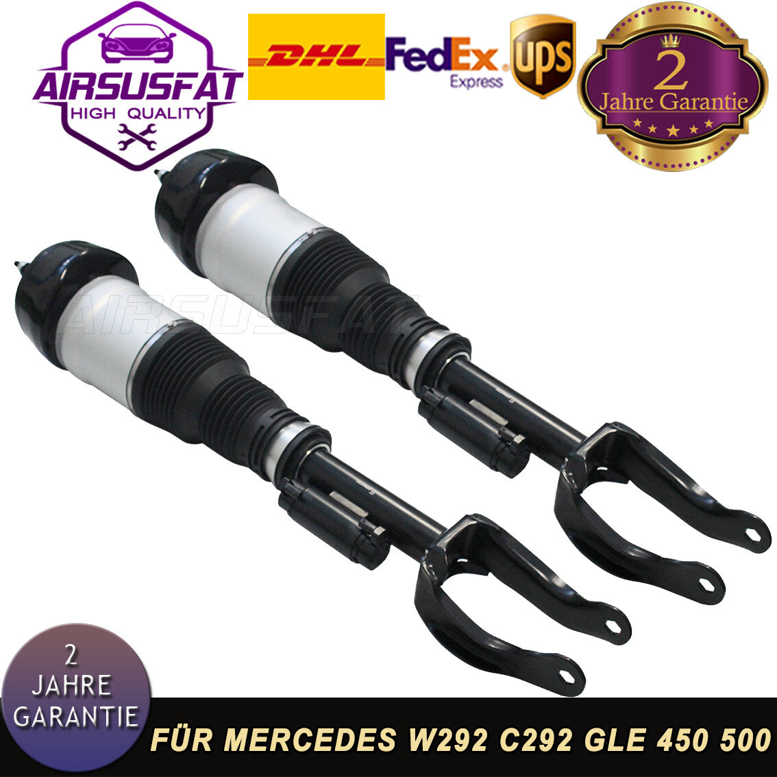 2x air strut shock absorber front w / ADS for Mercedes GLE W292 C292 GLE320 AWD