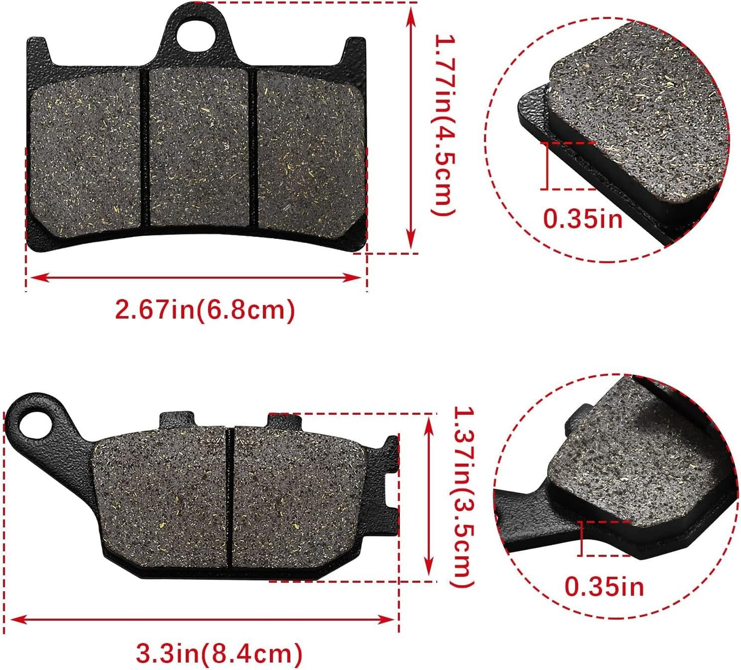 Front Rear Brake Pads Semi-Metal for Yamaha FZ1 YZF R1 R6 2003 Tracer 700 MT09 A