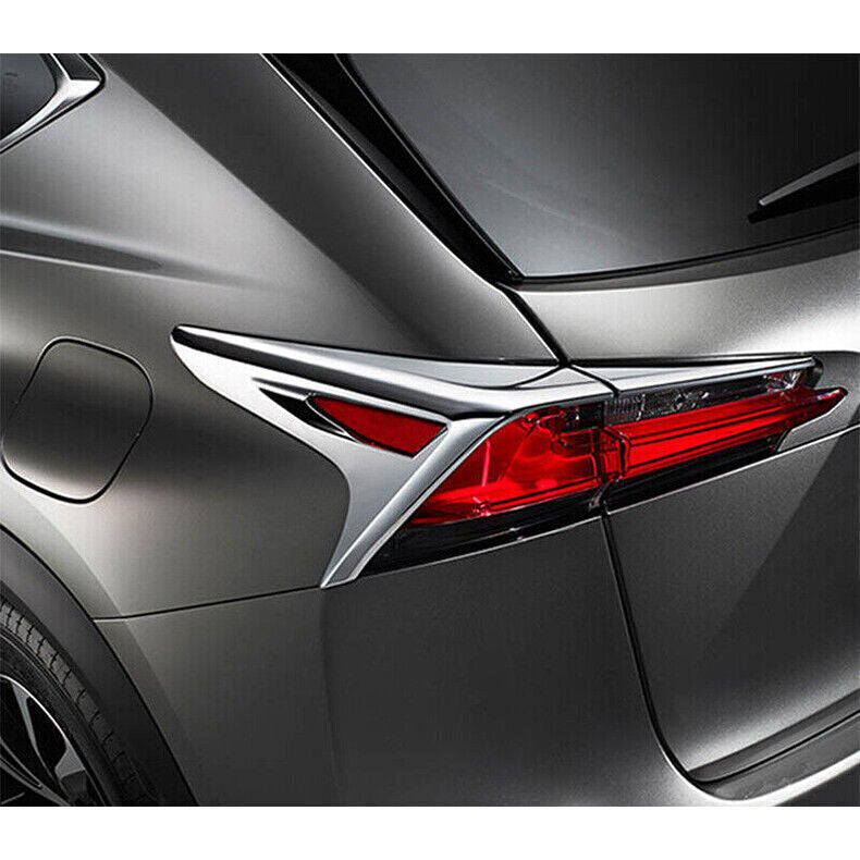for Lexus NX200t 300h 15-21 Chrome Exterior Rear Tail Light Lamp Frame Trim 4PCS