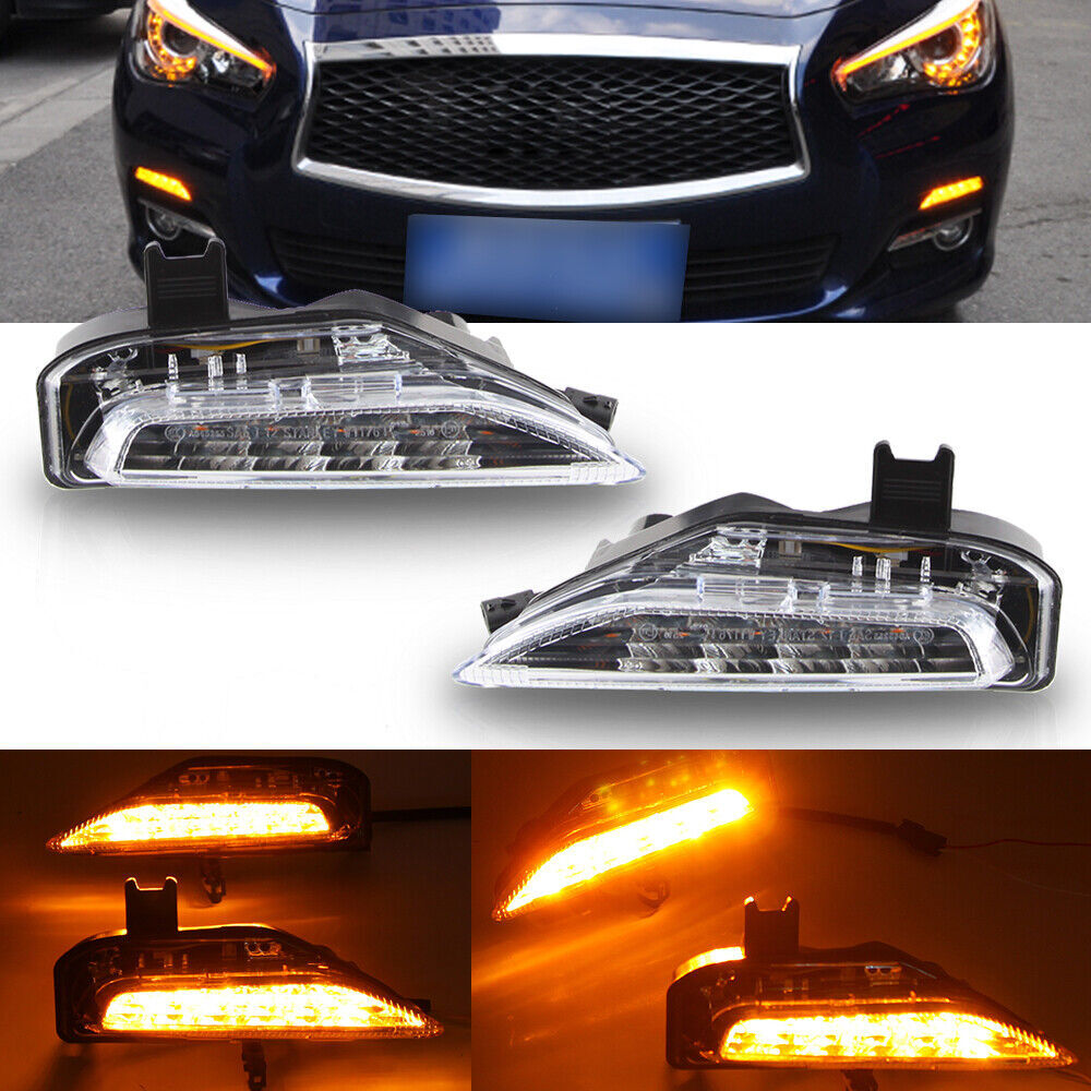 Front fog lights, bumper LED turn signals suitable for Infiniti Q50 Sport 2014-19