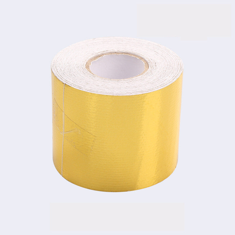 Reflective adhesive high-temperature heat-insulating packaging tape rolls are used for air intake pipes.