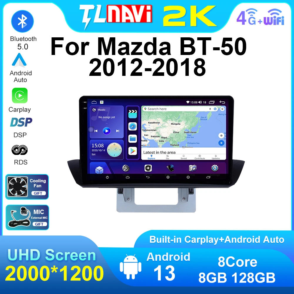 for Mazda BT50 2012-2018 Android Auto CarPlay Car Radio Multimedia Player Screen