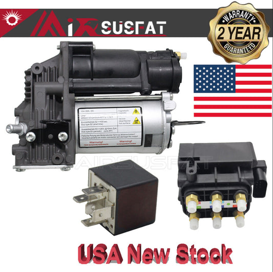  for MERCEDES X166 W166 GL350 GL450 SUSPENSION COMPRESSOR+VALVE BLOCK+RELAY