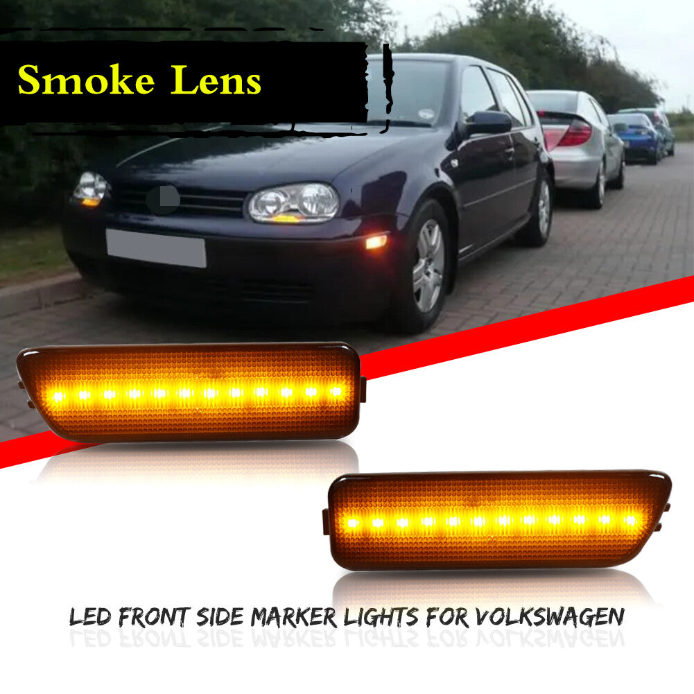 1 pair of amber LED front marker indicator lights suitable for Volkswagen MK4 for Golf GTI R32 for Jetta