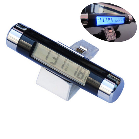 1x Car Air Vent Backlight Digital Clock Thermometer Celsius Digital Blue LED