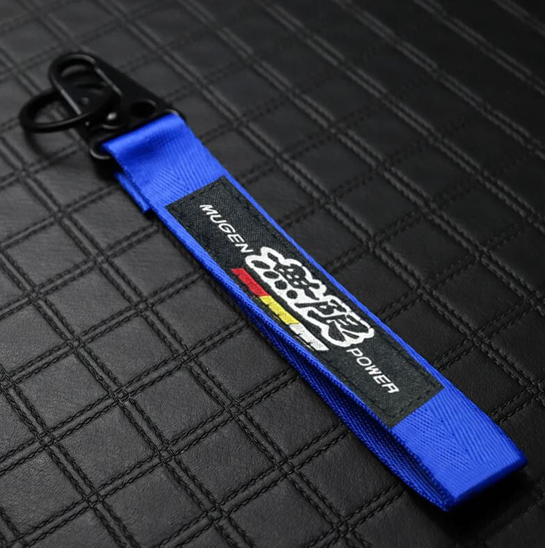 Car keychain metal key ring badge lanyard blue and black suitable for Mazda Mugen
