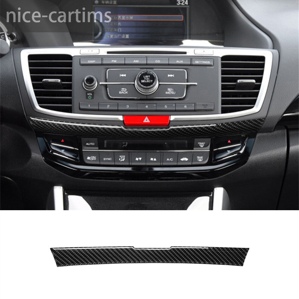 Carbon Fiber Center Air Vent Outlet Lower Panel Cover for Honda Accord 2013-2017