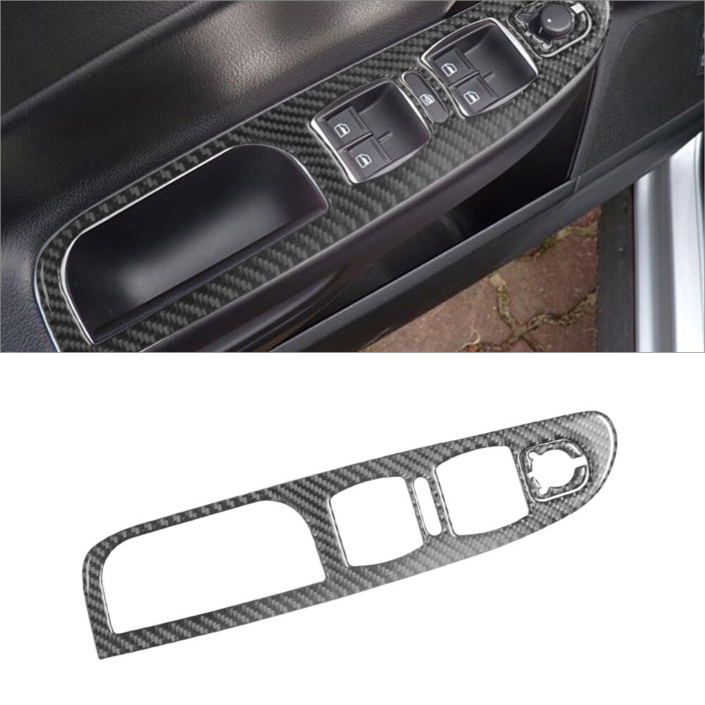 2x Carbon Fiber Driver Window Control Cover Trim for Volkswagen for Passat 2006-2011