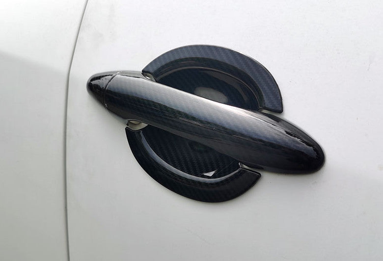 for Kia Forte K3 2014-18 Carbon Fiber Look Exterior Side for Smart Door Handle Trim
