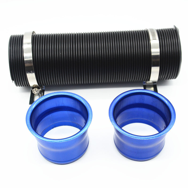 Car Suv Blue Flexible Scalable 75mm 3 Vehicles Air Intake Tube Hose Pipe Kits