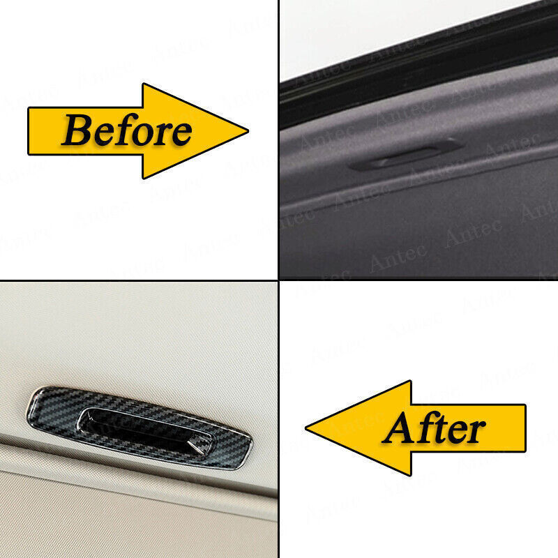 1X Carbon Fiber ABS Roof Skylight Handle Cover Trim for Toyota for Sienna 2021-2024